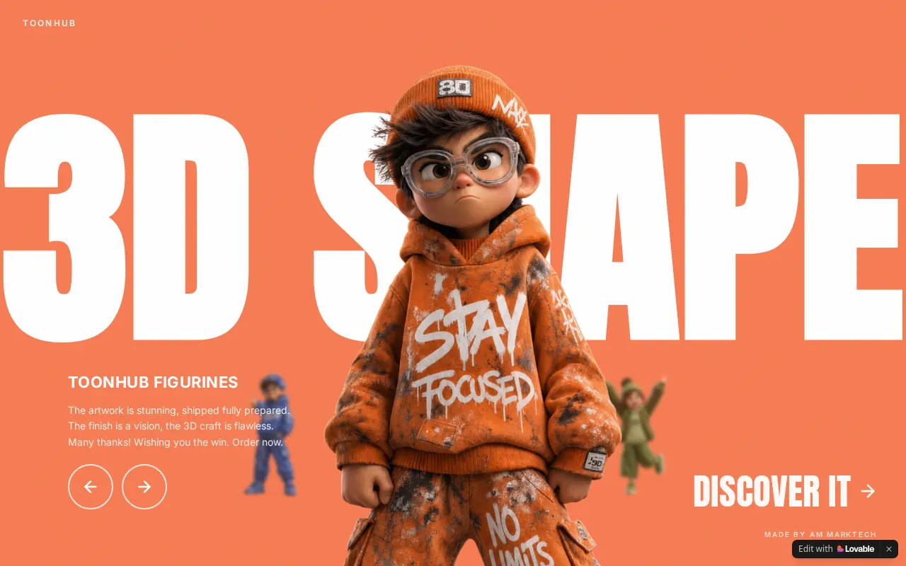 ToonHub Figurines 3D website preview