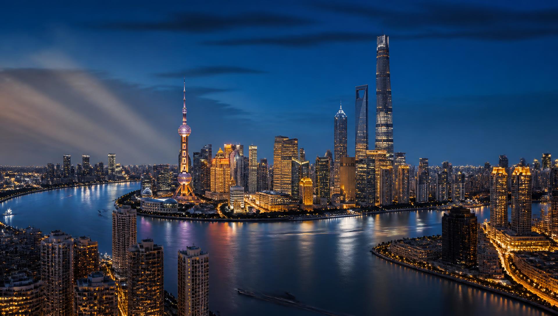 Global city skyline at blue hour — AM Marktech, a worldwide digital studio built in the US